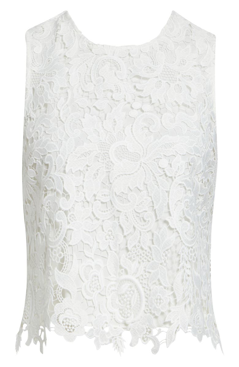 Alice + Olivia Amal Lace Tank, Alternate, color, Off White