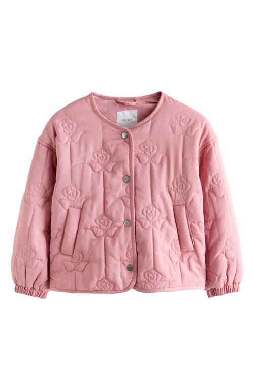 Next Kids' Flower Quilted Jacket In Pink