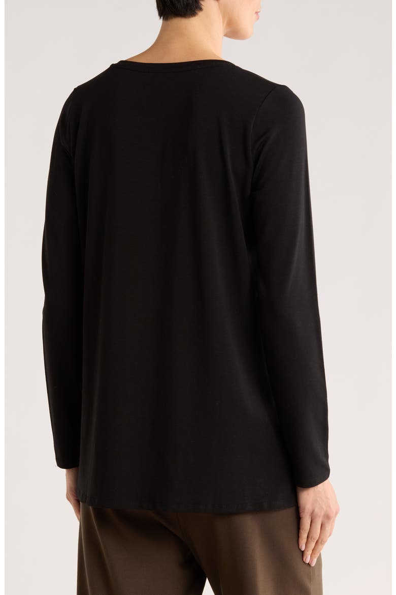 V-Neck Long Sleeve Tunic, Alternate, color, BLACK