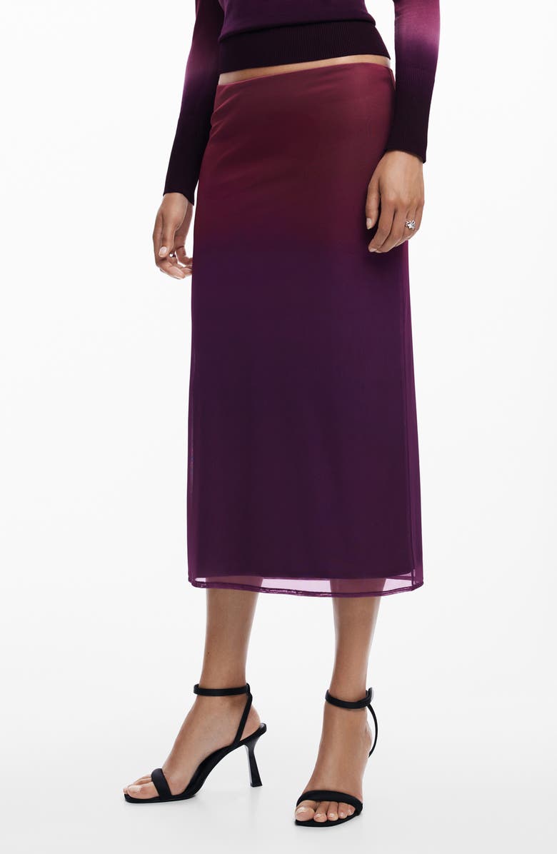 Desigual Ribbo Ombré Midi Skirt, Alternate, color,