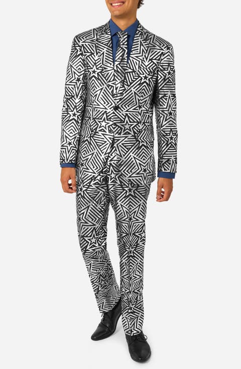 Silver Geo Star Two-Piece Suit 
Tie Set (Regular 
Big)