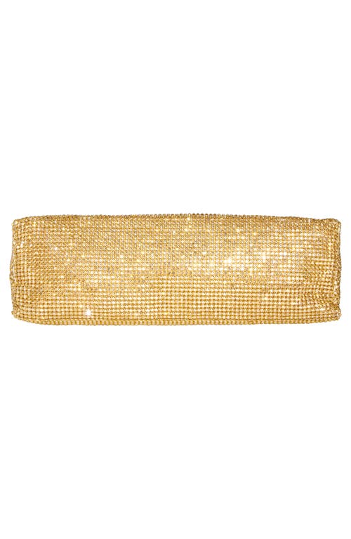 Dolce Vita Akila Crystal Mesh Foldover Clutch In Gold
