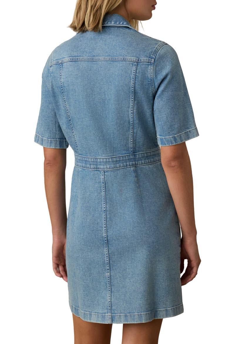 Michelle Organic Cotton & Linen Blend Denim Shirtdress, Alternate, color, SUMMER SEAS WASH