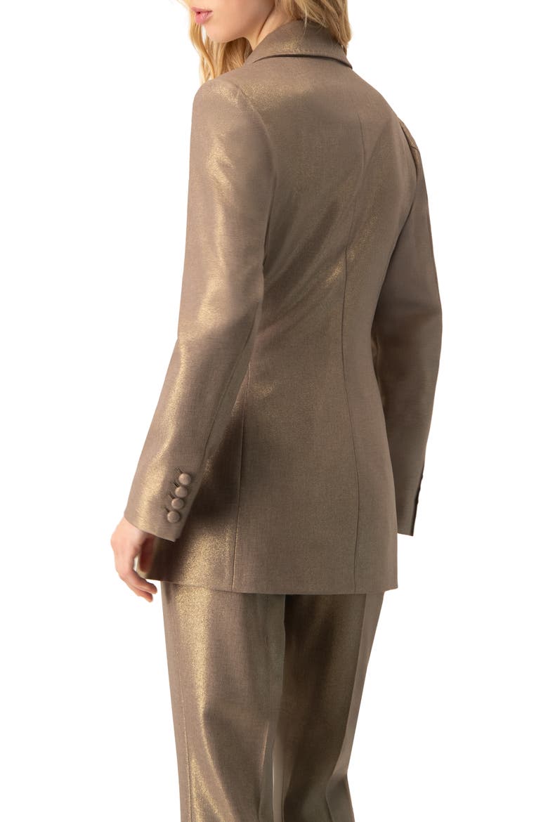 Sparkling Blazer with Flap Pockets, Alternate, color, Brown