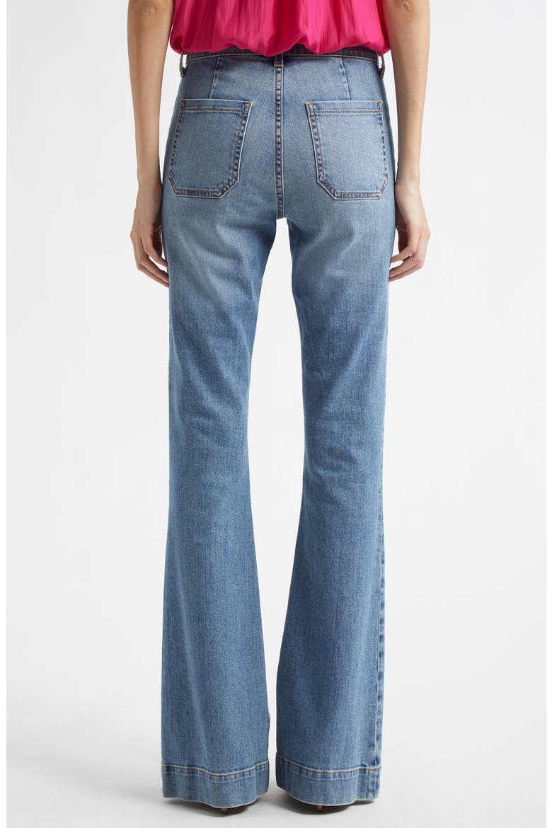 Cindy Exposed-Button Fly Wide Leg Jeans, Alternate, color, LIGHT WASH