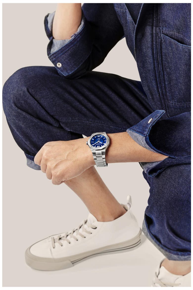 Riviera 10616 Automatic Bracelet Watch, 36mm, Alternate, color, BLUE SAPPHIRE