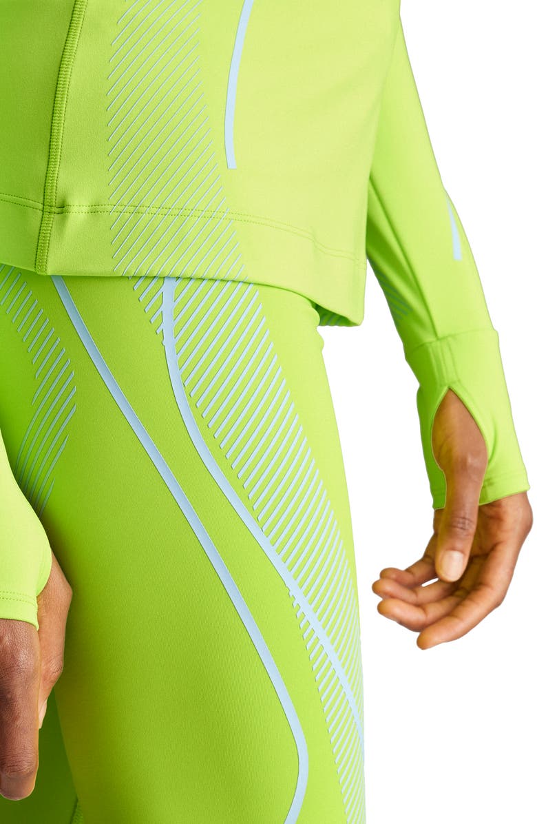 adidas by Stella McCartney Half Zip Hoodie, Alternate, color, Semi Solar Slime