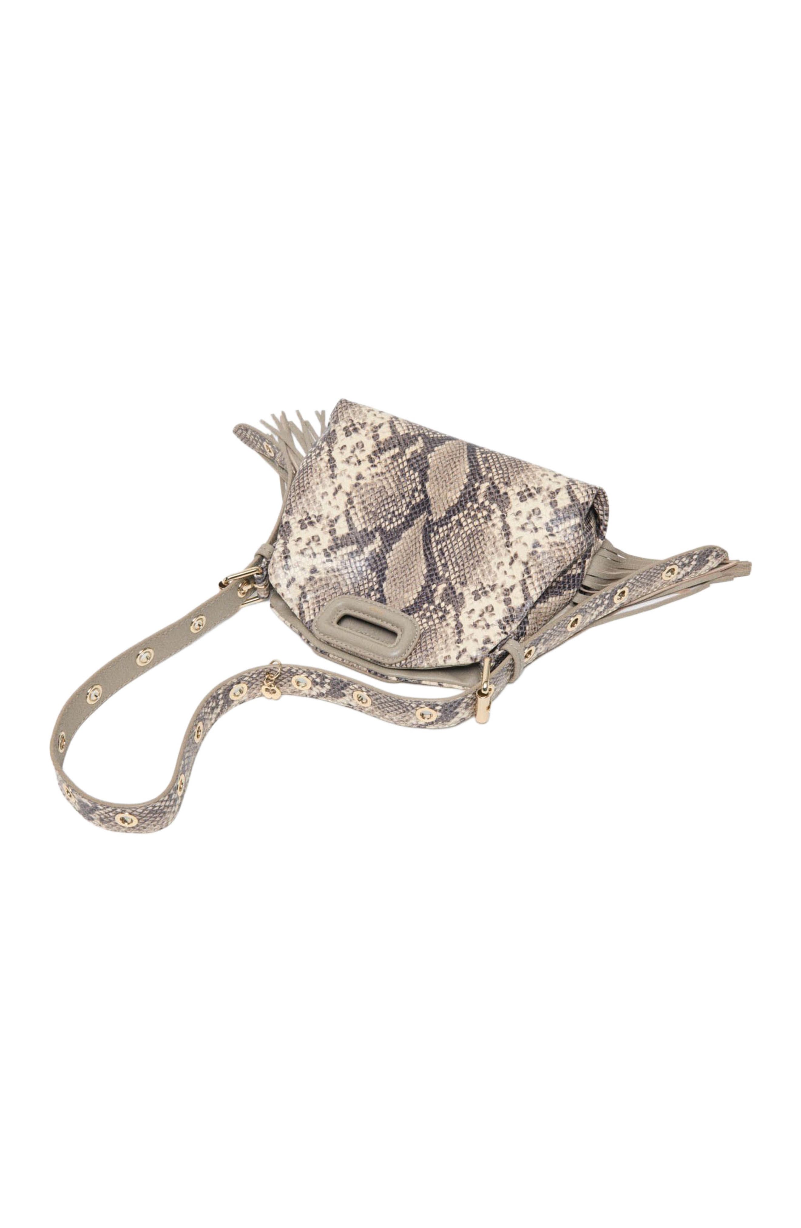 maje Python-embossed Miss M mini bag, Alternate, color, Natural Snake Print