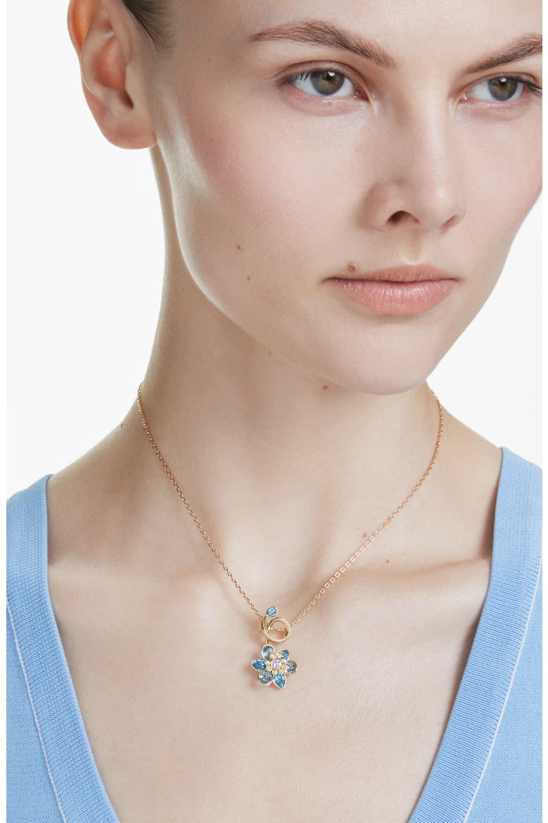 Idyllia Floral Pendant Necklace, Alternate, color, BLUE