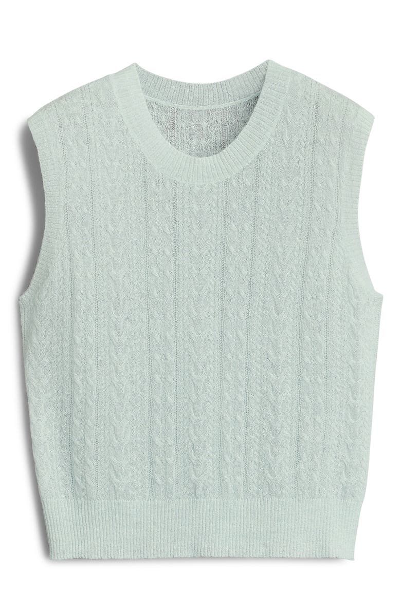 rag & bone Kyle Cable Sweater Vest, Alternate, color, Mint