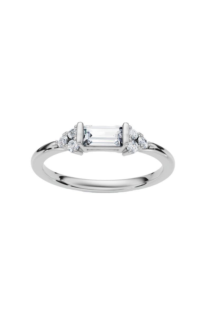 Bliss Diamond Emerald Diamond Stackable Wedding Ring Women Anniversary Band 14k Gold Lab Grown, Main, color, 14K White Gold