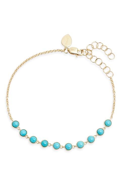 Bezel Set Turquoise Bracelet