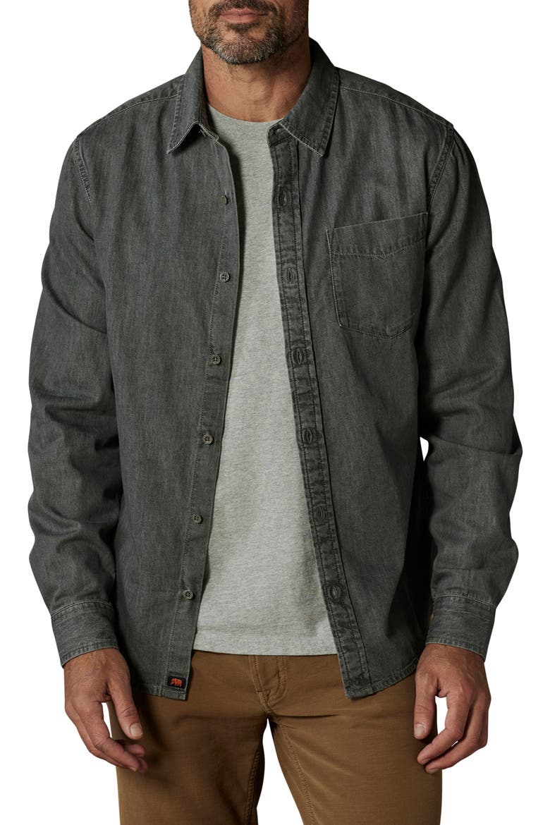 Denim Button-Up Shirt, Main, color, GREY WASH