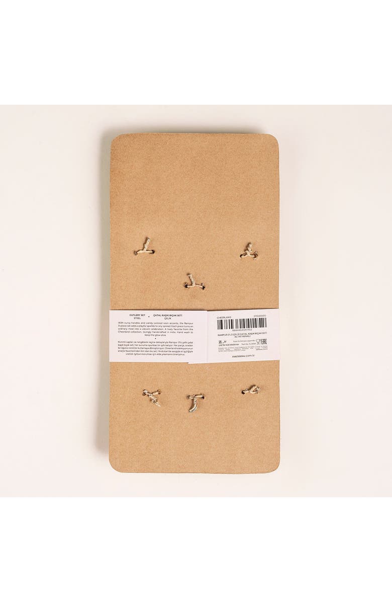 Zsa Zsa Zsu Rampur Set Of 3 Steel Cutlery Cheerland, Alternate, color, Gold