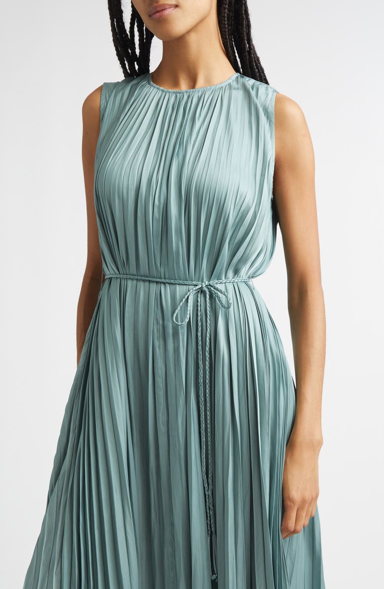 Ulla Johnson Fianna Plissé Sleeveless Midi Dress, Alternate, color, Sea Glass