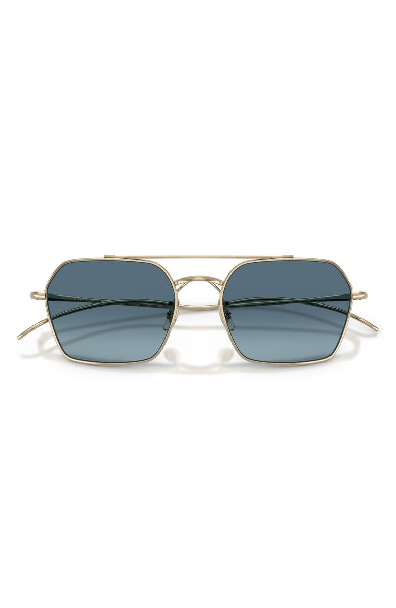 Oliver Peoples TK-14 53mm Geometric Sunglasses, Alternate, color, Gold / Marine Gradient