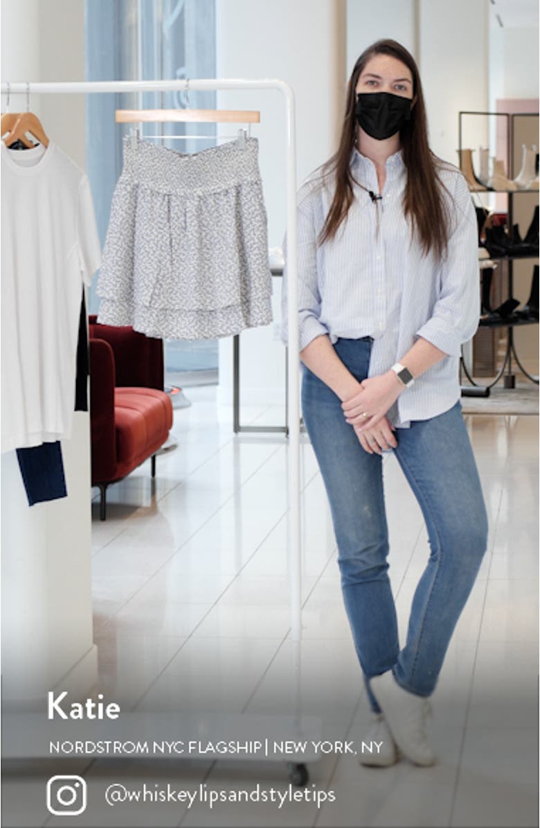 Addison Smocked Floral Miniskirt, sales video thumbnail