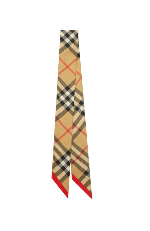 Skinny Check Silk Scarf