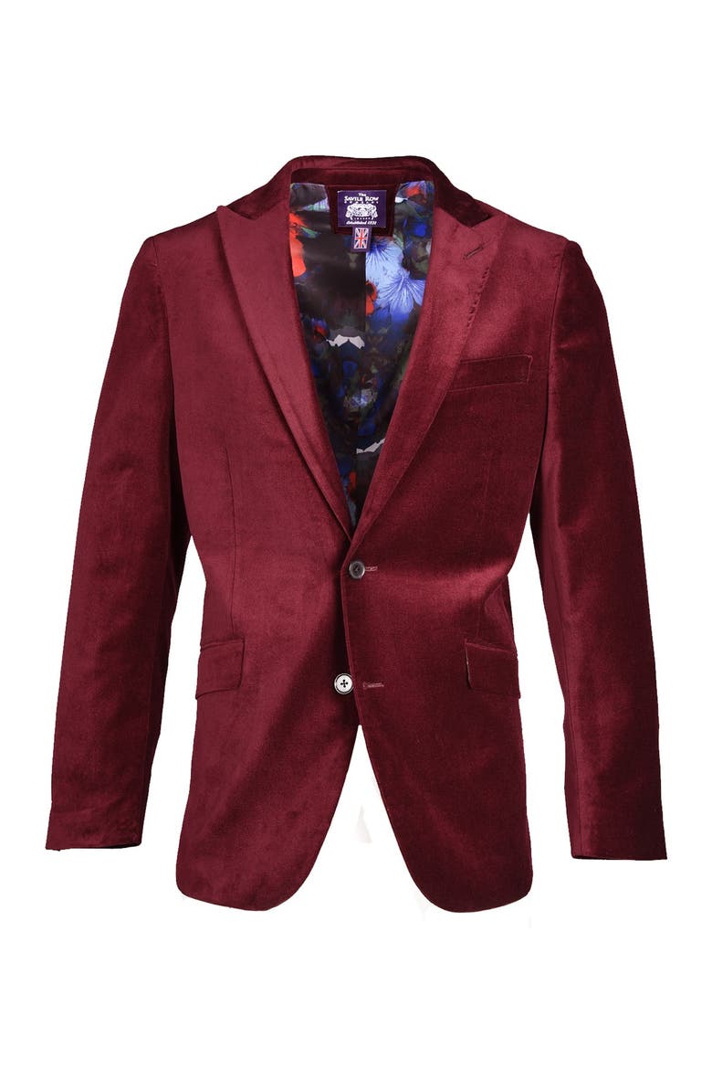 SAVILE ROW Velvet Blazer, Alternate, color, BURGUNDY