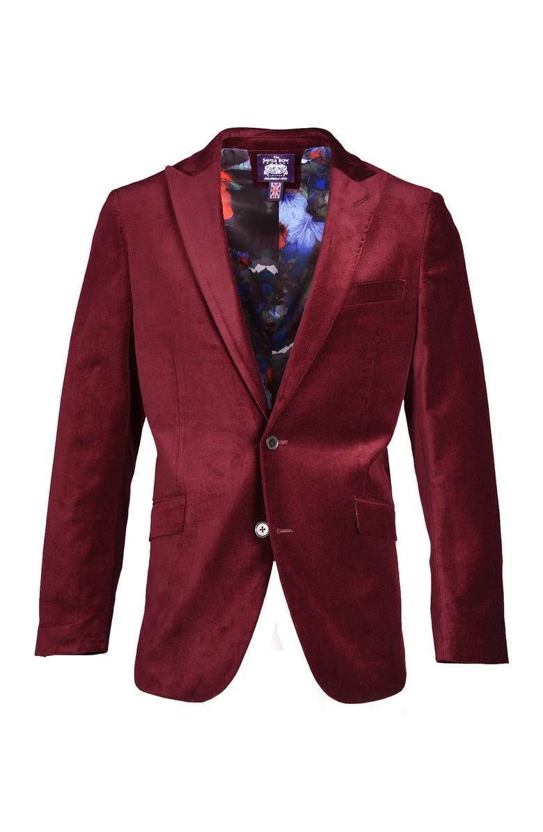 SAVILE ROW CO SAVILE ROW Velvet Blazer, Alternate, color, Burgundy