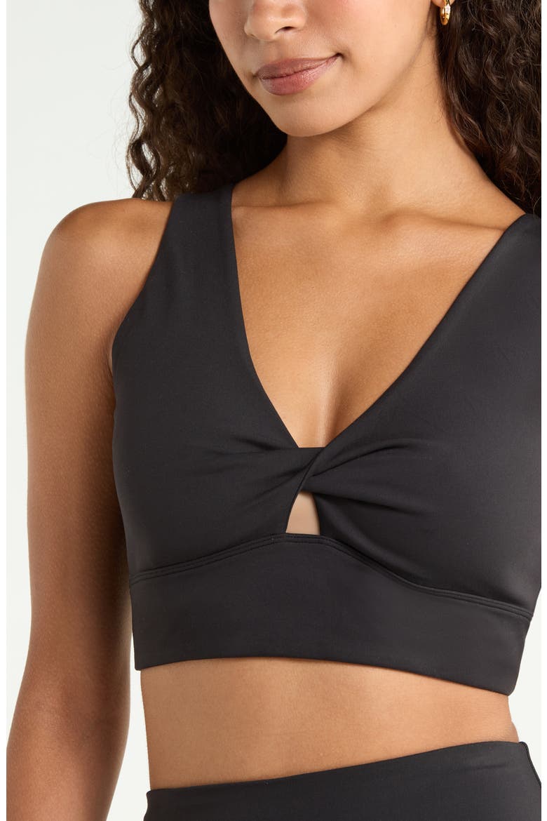 Zen Twist Sports Bra, Alternate, color, BLACK