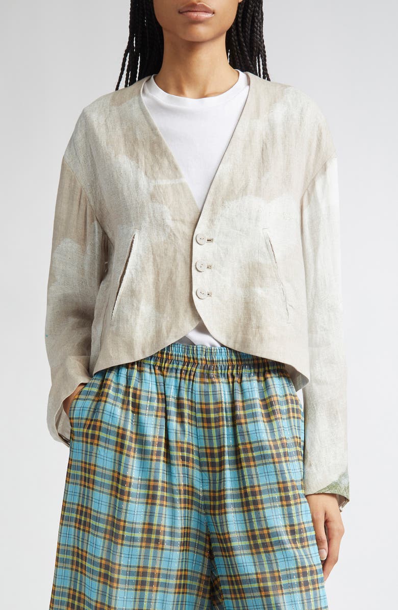 Undercover Crop Linen Jacket, Main, color, 