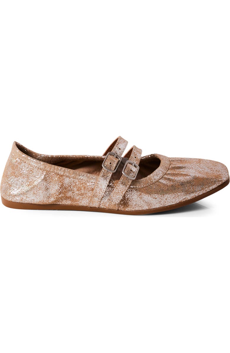 Free People Gemini Ballet Flat, Alternate, color, Champagne Metallic