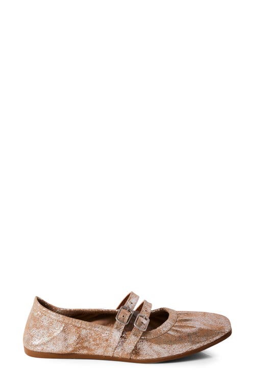 Shop Free People Gemini Ballet Flat In Champagne Metallic