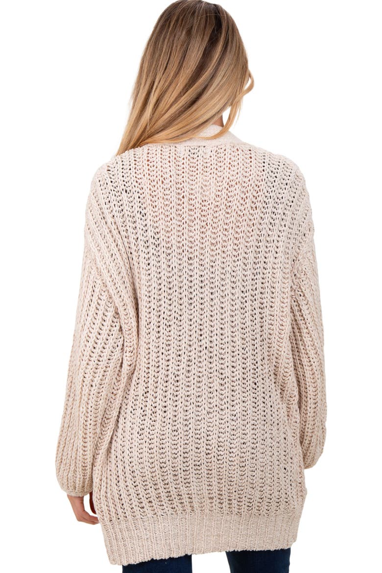 Chunky Knit Oversized Pocket Cardigan, Alternate, color, Beige