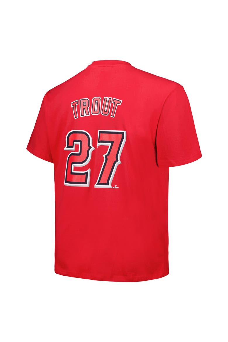 Men's Mike Trout Red Los Angeles Angels Big & Tall Name & Number T-Shirt, Alternate, color, Red