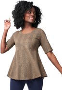 Jessica London Stretch Cotton Peplum Tunic
