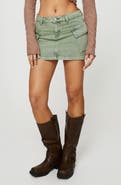 Princess Polly Zakai Denim Cargo Miniskirt