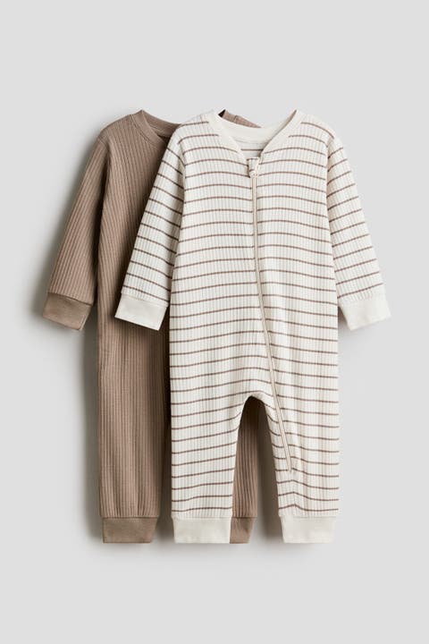 2-pack Cotton Sleepsuits