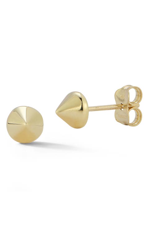 14k Gold Cone Stud Earrings