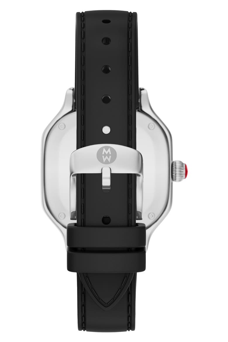 Meggie Sport Chalk Silicone Strap Watch, 33mm, Alternate, color, BLACK/ SILVER