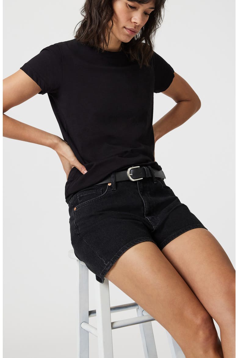 Heidi High Waist Denim Shorts, Alternate, color, DARK SMOKE 90S