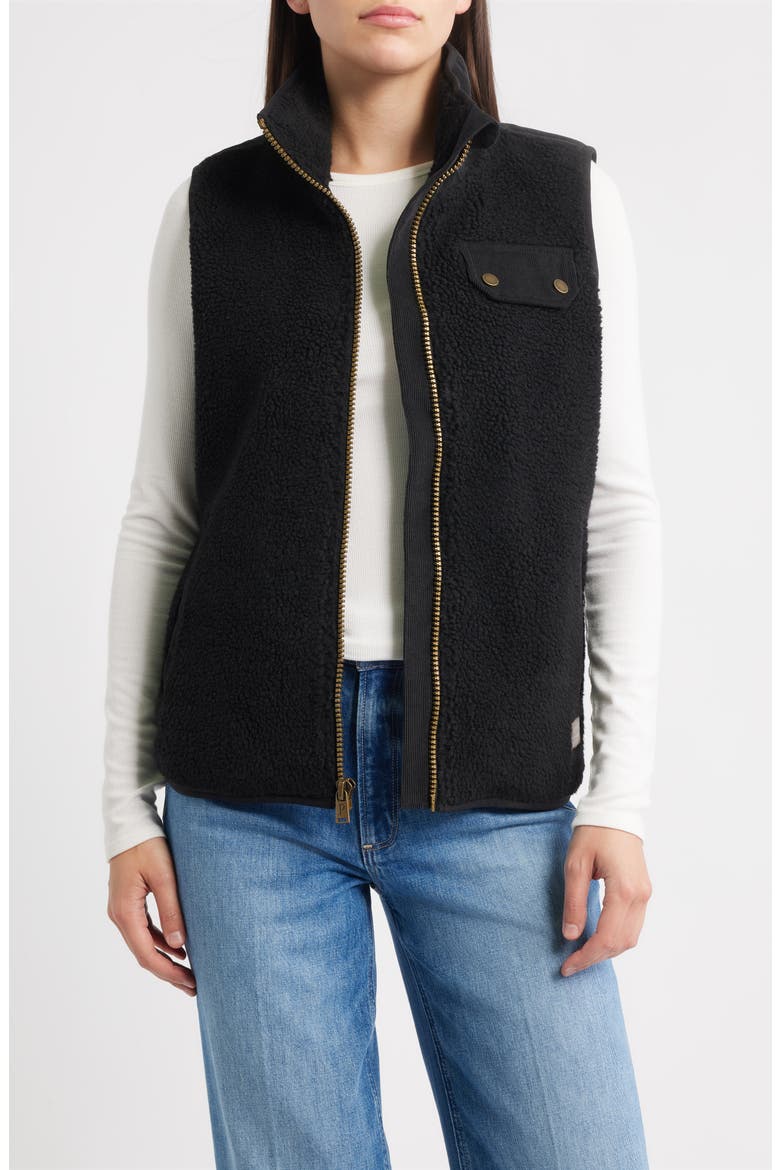 Laurel Fleece Vest, Alternate, color, BLACK
