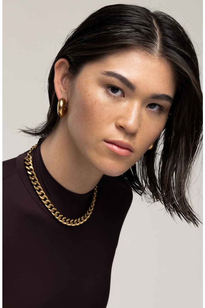 Curb Chain Necklace, Alternate, color, GOLD