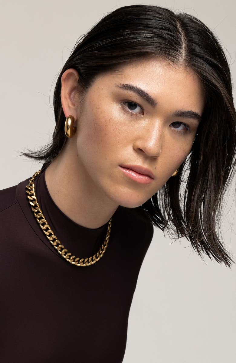 st. Moran Curb Chain Necklace, Alternate, color, Gold