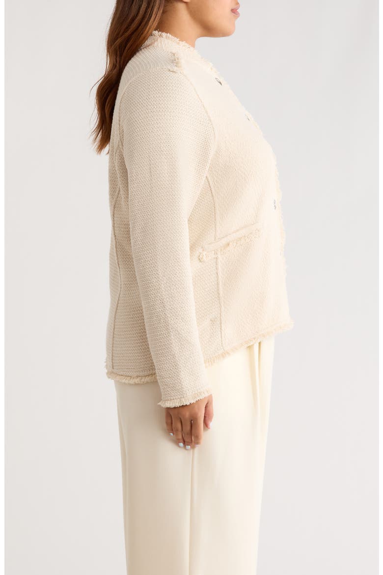 Fringe Mixed Knit Military Jacket, Alternate, color, NEUTRAL MIX