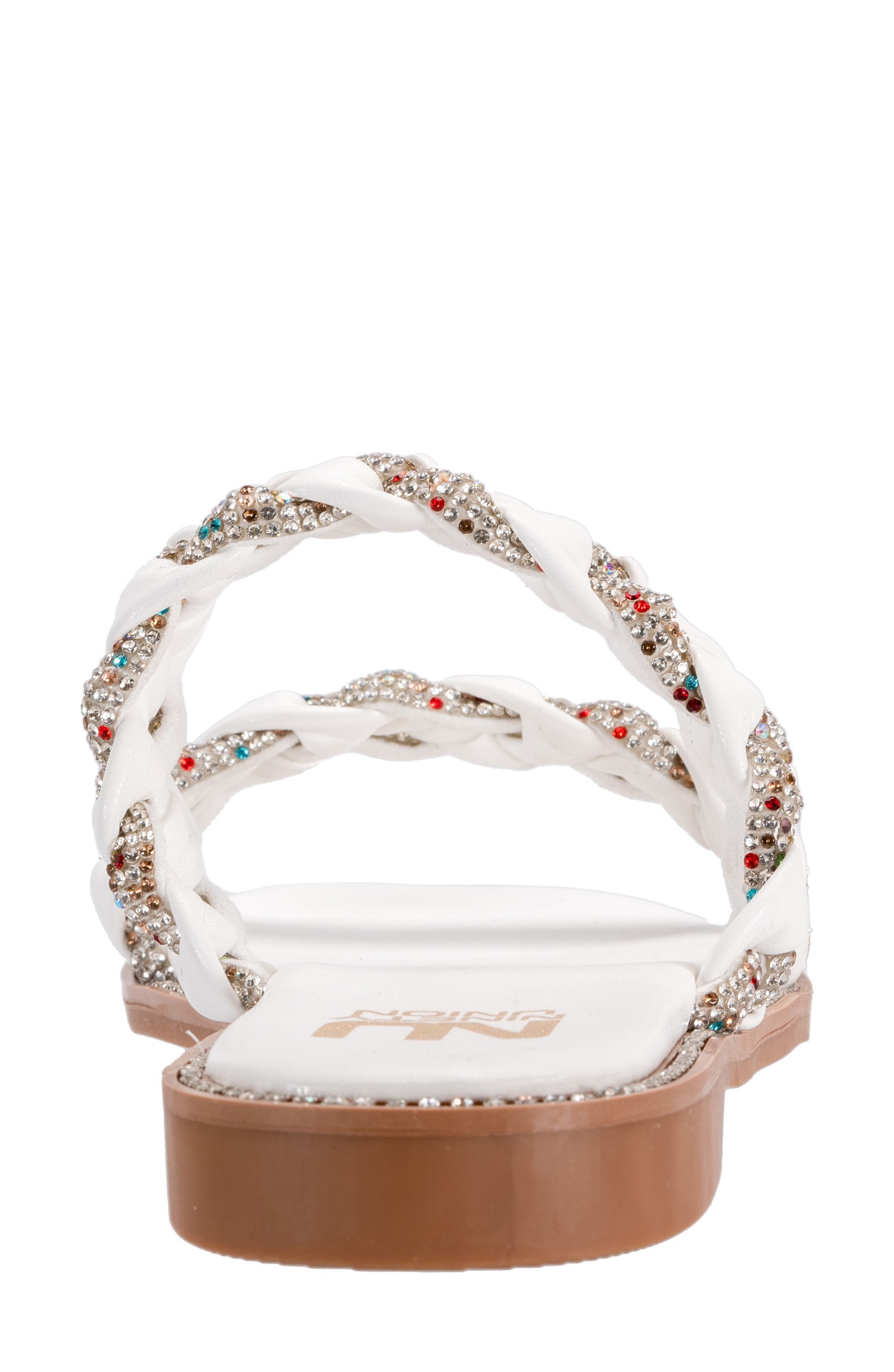 NINETY UNION Sunny Embellished Slide Sandal, Alternate, color, White