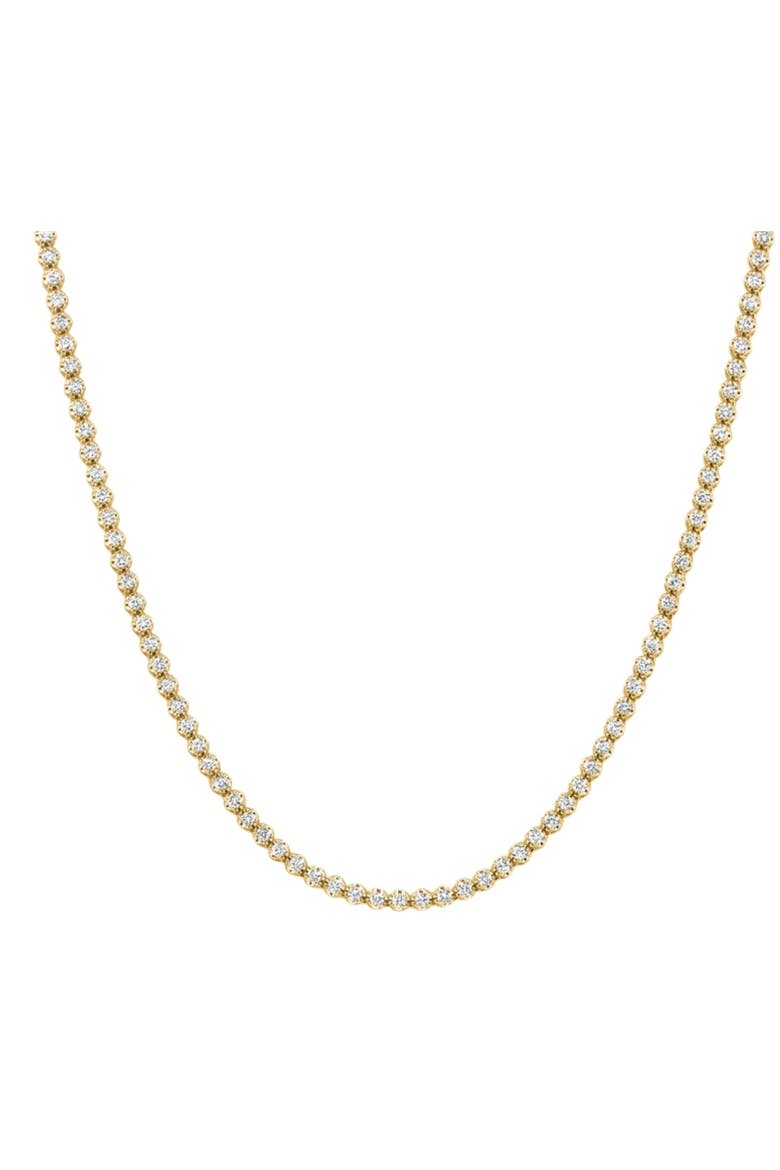 6Ct Round Lab Grown Diamond Tennis Necklace 14k Gold 18" Lab Grown, Main, color, 14k Yellow Gold