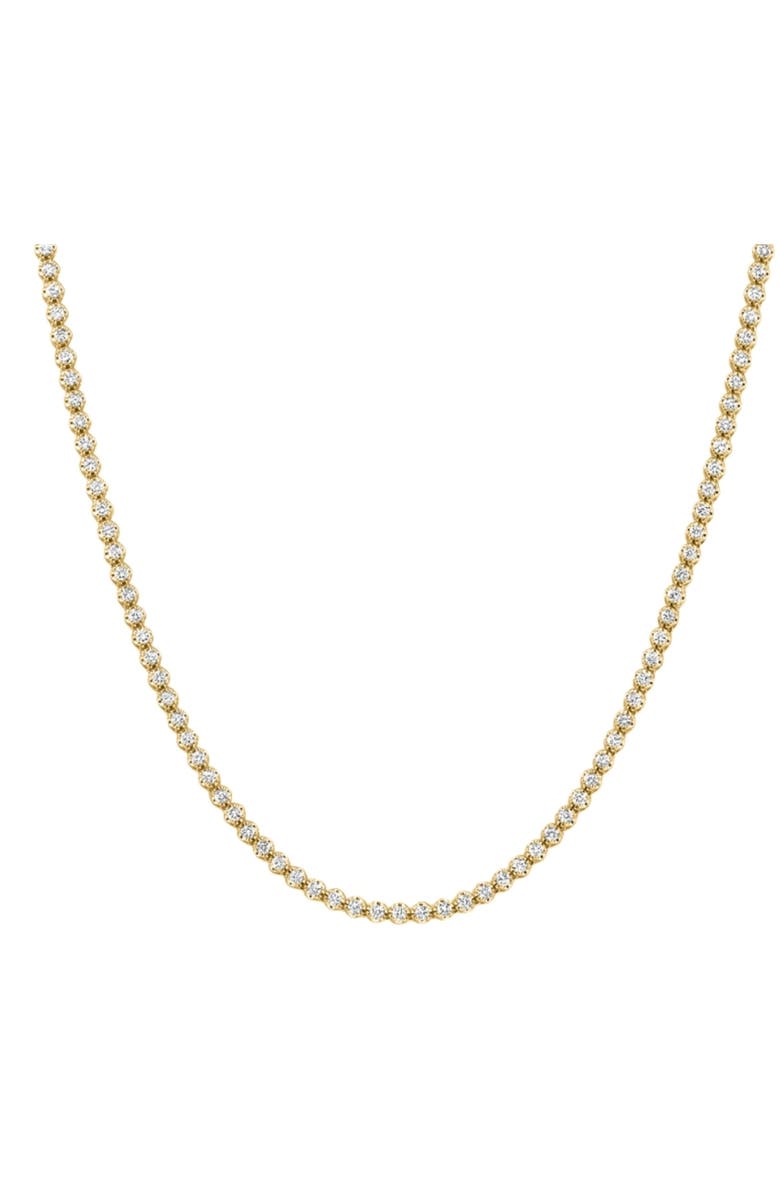 Bliss Diamond 6Ct Round Lab Grown Diamond Tennis Necklace 14k Gold 18" Lab Grown, Main, color, 14K Yellow Gold