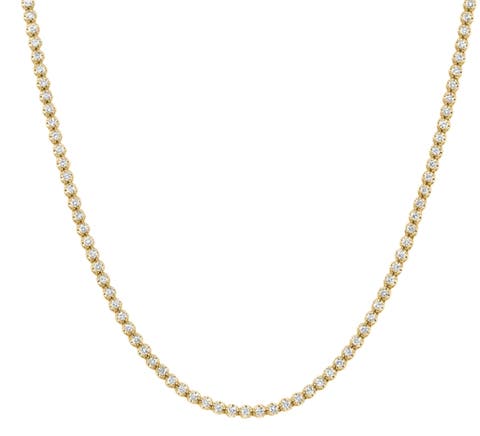 6Ct Round Lab Grown Diamond Tennis Necklace 14k Gold 18" Lab Grown