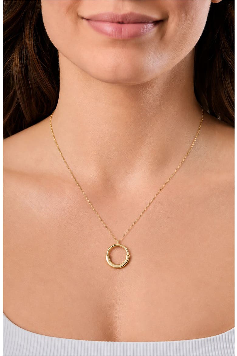 14k Gold Circle Lock Pendant Necklace, Alternate, color, 14K YELLOW GOLD