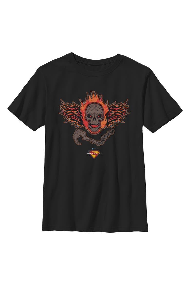 Boy's Supergirl Ruthless and Feared Logo  Graphic T-Shirt, Main, color, Black