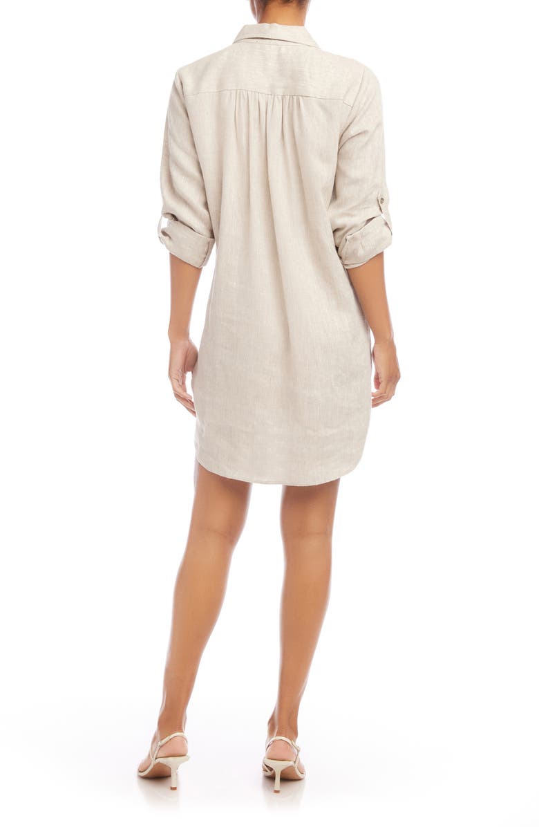 Karen Kane Long Sleeve Linen Shirtdress, Alternate, color, 