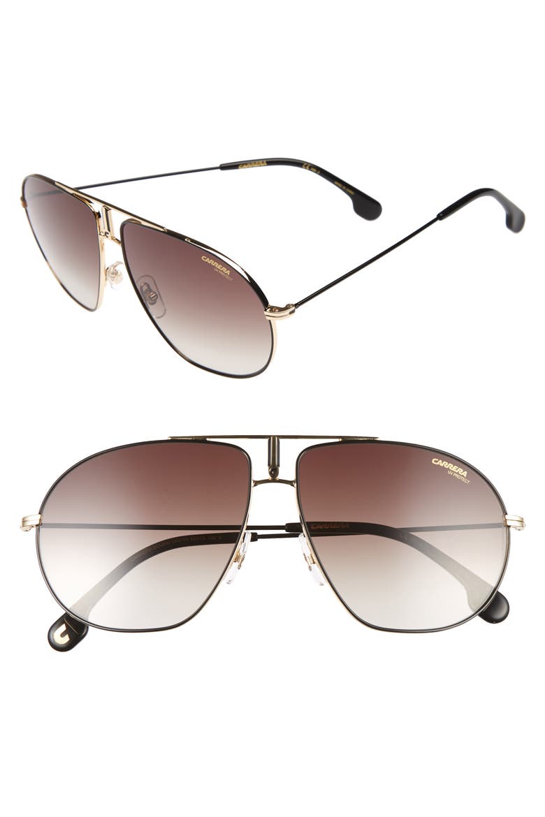Bounds 60mm Gradient Aviator Sunglasses, Main, color, BLACK GOLD