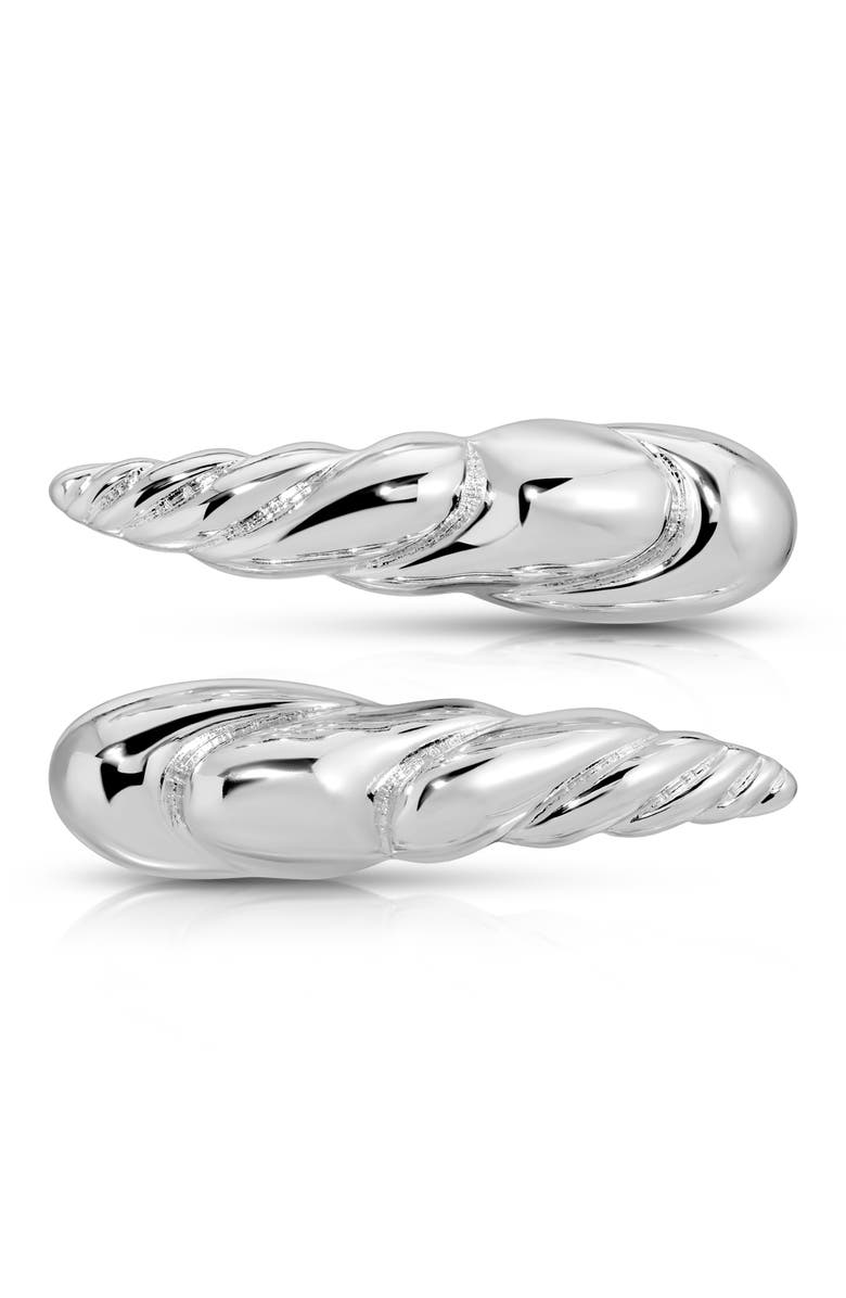 Ettika Twisted Conch Metal 2-Pack Barrettes, Main, color, Silver