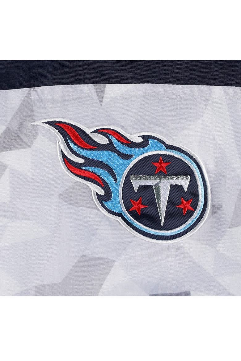 Men's Starter White/Navy Tennessee Titans Thursday Night Gridiron Raglan Half-Zip Hooded Jacket, Alternate, color, White